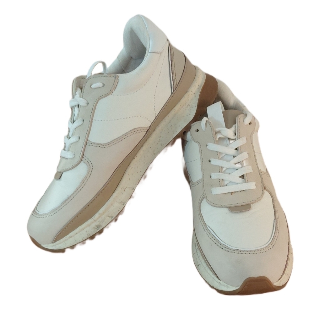 Madewell Kickoff Trainers Tan And White Women’s Sneakers Size 7.5